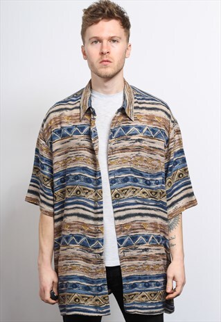 VINTAGE AZTEC PATTERNED SHIRT