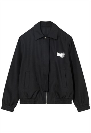 KALODIS SIMPLE DESIGN LAPEL CROPPED JACKET