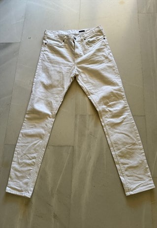 Vintage White Jeans. Slim Fit