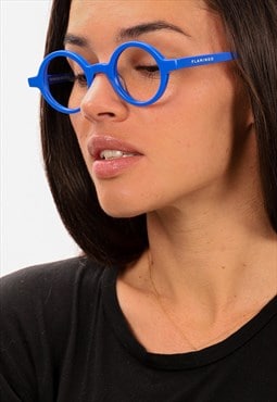 Blue acetate round glasses 