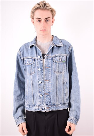 BENETTON MENS VINTAGE DENIM JACKET MEDIUM BLUE 90S