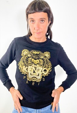 tiger sweatshirt in black and gold 