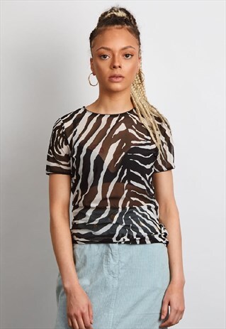 VINTAGE 90'S DOLCE & GABBANA SHEET ZEBRA PRINT T-SHIRT