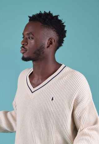 VINTAGE RALPH LAUREN BEIGE KNITTED JUMPER