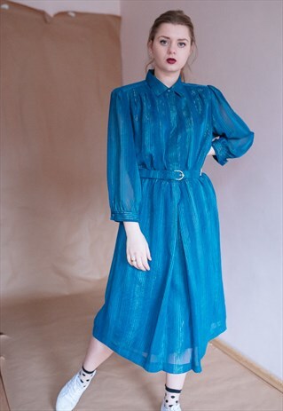 VINTAGE 80S MIDI LONG SLEEVE DRESS