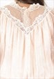 VINTAGE WOMEN'S M PASTEL DRESS ITALIAN LACE CLASSY WEDDING 