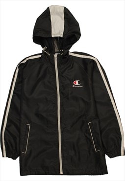 Vintage 90's Champion Windbreaker Hooded Full Zip Up Black