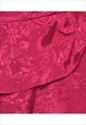 BEYOND RETRO VINTAGE PINK JACQUARD 1980S RUFFLE DETAIL DRESS