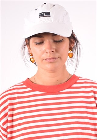 TOMMY HILFIGER WOMENS VINTAGE CAP ONE SIZE WHITE 90S