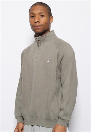VINTAGE CHAMPION QUARTER ZIP SWEATSHIRT GREEN