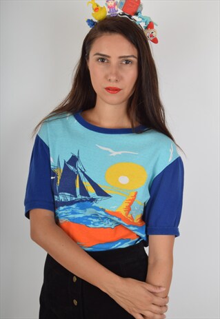 VINTAGE T-SHIRT MADE IN W-GERMANY 80'S (836)