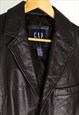 VINTAGE 90'S GAP LEATHER JACKET IN BROWN Y2K STREETWEAR