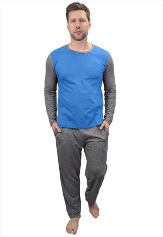 Mens Cotton Pyjama Sets PJS Nightwear Loungewear L/S 
