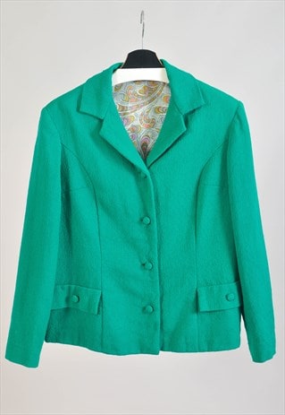 VINTAGE 80S BLAZER JACKET IN GREEN