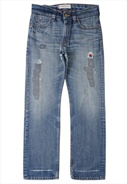 Vintage Levis 506 Straight Ripped Blue Jeans Womens