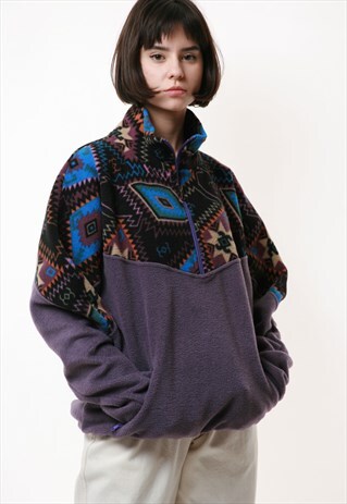 90S VINTAGE SUNSET 1/4 ZIP FLEECE JUMPER 17278