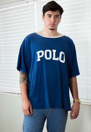 VINTAGE POLO RALPH LAUREN T-SHIRT LOGO 90S XXL 9.5