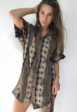 PATTERNED OVERSIZED RETRO VINTAGE UNISEX FESTIVAL SHIRT