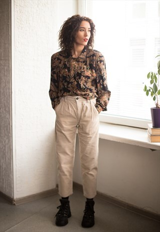 VINTAGE 90'S BEIGE CORDUROY TROUSERS