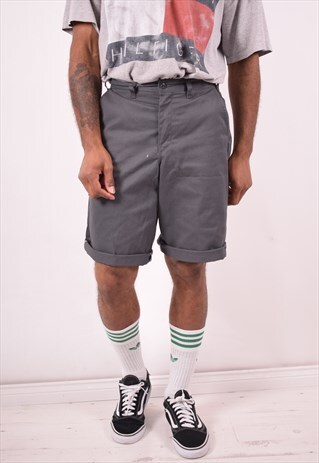 DICKIES MENS VINTAGE SHORTS W30 GREY 90S