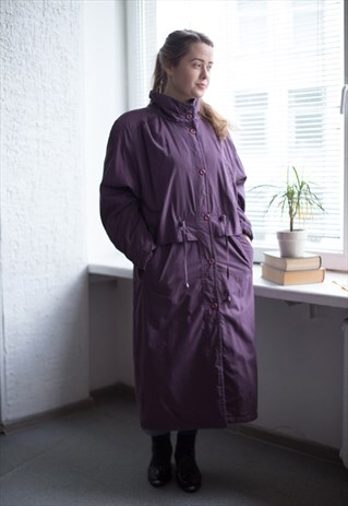 VINTAGE 80'S PURPLE WARM TRENCH COAT