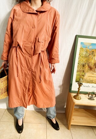 VINTAGE 80S PEACHY PEACHY OVERSIZED MINIMALIST COAT MAC
