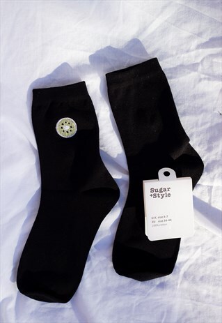 KIWI FRUIT EMBROIDERED SOCKS