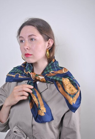 VINTAGE ITALIAN HUNTER SHAWL WITH DUCK PRINT