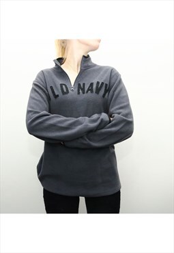 Old Navy - Grey Embroidered Quarter Zip Fleece - XXLarge