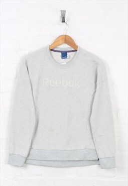 Vintage Reebok Sweater Grey Ladies Small