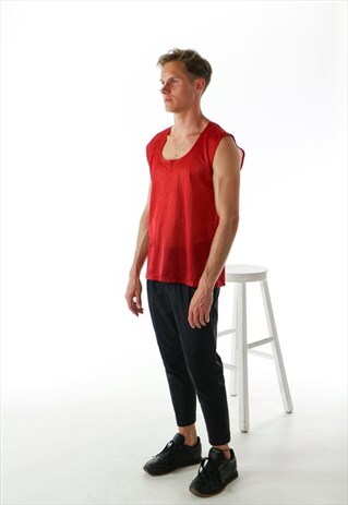 MESH SPORT TANK / RED TANK