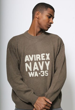 VINTAGE AVIREX LOGO KNIT JUMPER