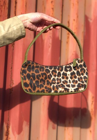 VINTAGE LEOPARD PRINT & MOCK CROC MINI BAG