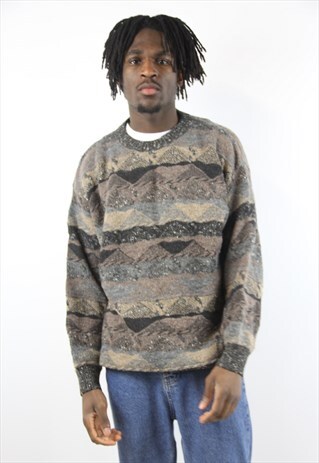 VINTAGE AMAZING PATTERNED KNIT JUMPER