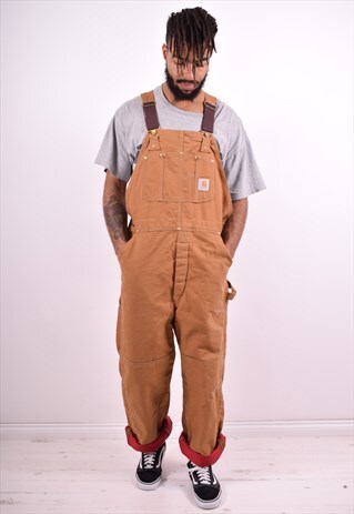 CARHARTT MENS VINTAGE DUNGAREES XL BROWN 90'S