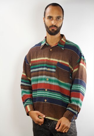 STRIPED SHIRT VINTAGE / LUMBER JACK SHIRT