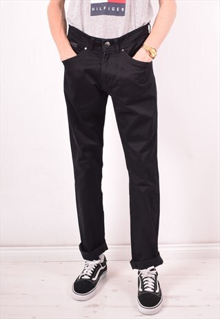 TRUSSARDI JEANS MENS VINTAGE JEANS W33 L33 BLACK 90S