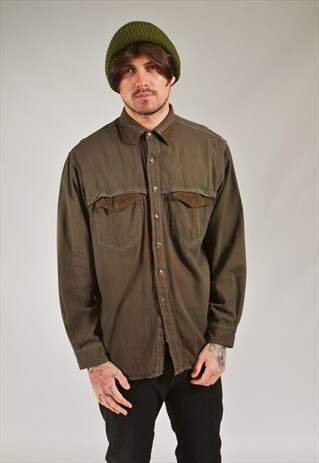VINTAGE WRANGLER DENIM SHIRT BROWN