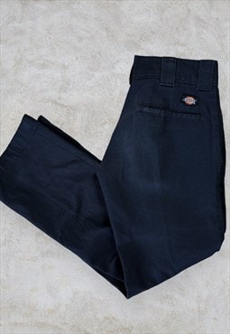 Dickies Pants Blue Slim Straight Trousers Women's W28 L29