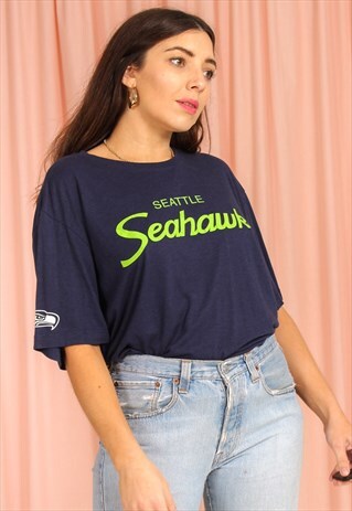 VINTAGE 90S SEAHAWKS NAVY T-SHIRT