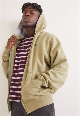 VINTAGE CHAMPION ZIP-UP HOODIE PASTEL GREEN