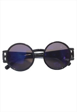Black & Blue Round Sunglasses