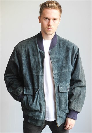 VINTAGE OVERSIZED SUEDE BOMBER JACKET