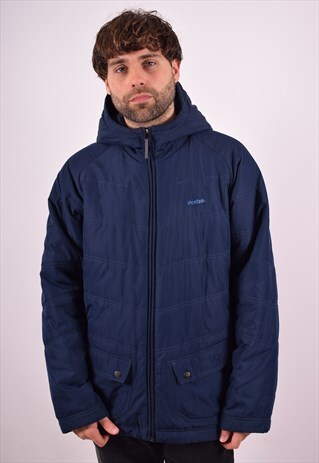 REEBOK MENS VINTAGE PADDED JACKET LARGE BLUE 90S