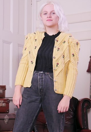 VINTAGE 50S CARDIGAN YELLOW