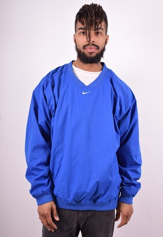NIKE MENS VINTAGE PULLOVER JACKET XL BLUE 90'S