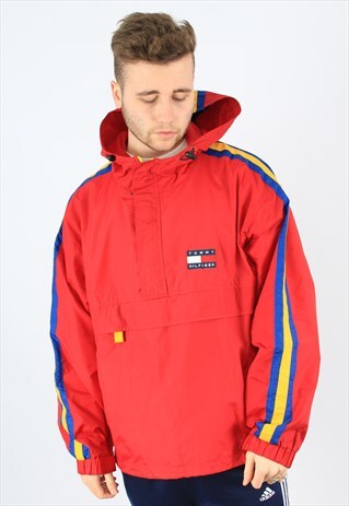 TOMMY HILFIGER HALF-ZIP TAPE SAILING RAIN JACKET