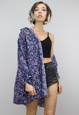 VINTAGE 80S/90S OVERSIZED PATTERNED SILK SHIRT