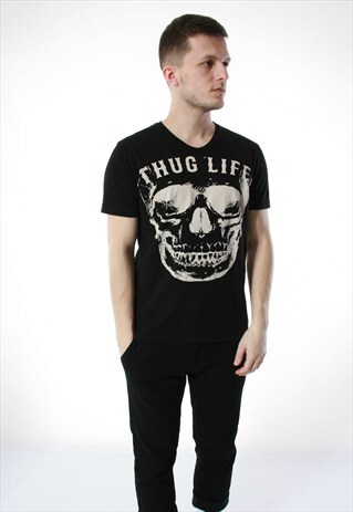 90S VINTAGE RARE THUG LIFE T-SHIRT 13358