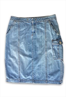Y2k Cargo denim midi jeans skirt